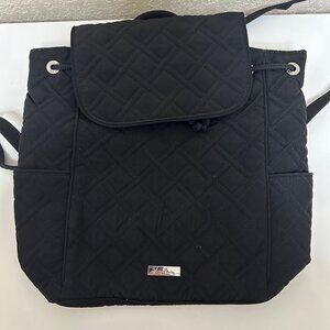 NWT Vera Bradley Backpack Quilted Drawstring Black